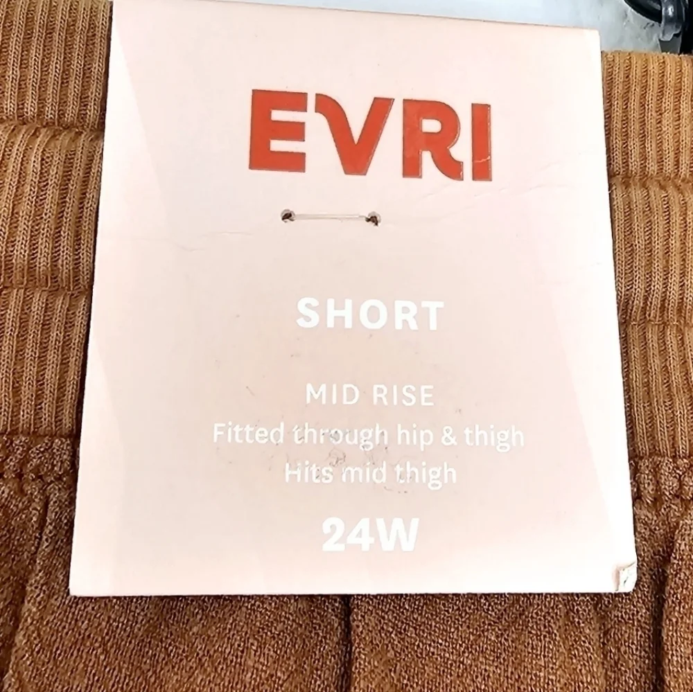 New! EVRI Linen Utility High Waist On Shorts Plus Size 24W
